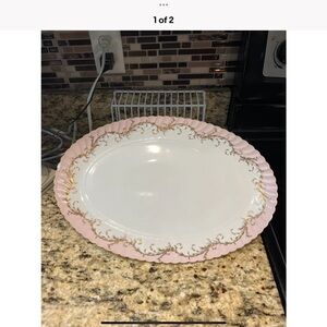 Royal Tettau Germany 1794 Elegance Rose Pink Gold Trim Scallop 12” Oval …